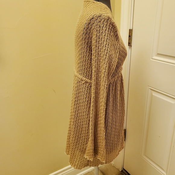 Gold Threaded Cardi Sweater, Size S - Picture 3 of 3